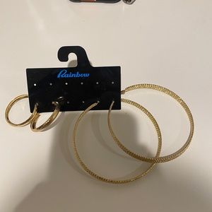 Rainbow Hoop Earrings- 2 pair